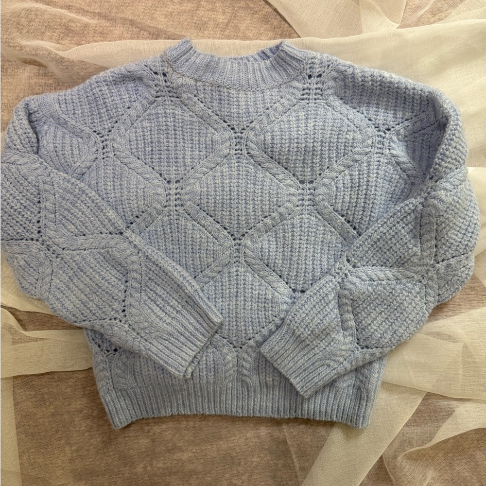 Light Blue Chunky Knitted Sweater